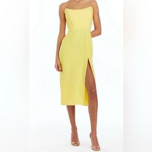 Amanda Uprichard Yellow Strapless Sheath Dress